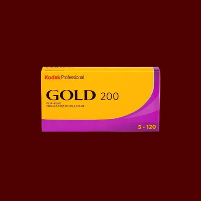 Kodak Gold 200 Color Negative Film (120 Roll Film, 5-Pack)